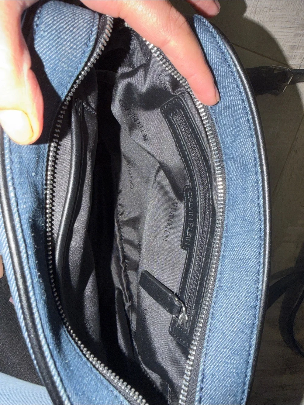 Calvin Klein Black and Navy Crossbody Messenger Bag